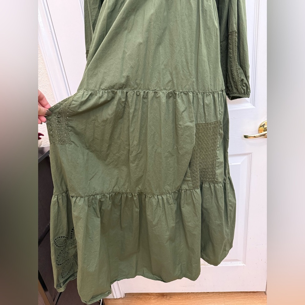 Zara Olive Green Maxi Dress - Picture 2 of 6